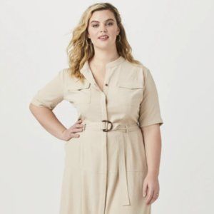 NWT Ryan Wylde Marina Shirtdress Size 20W Tan